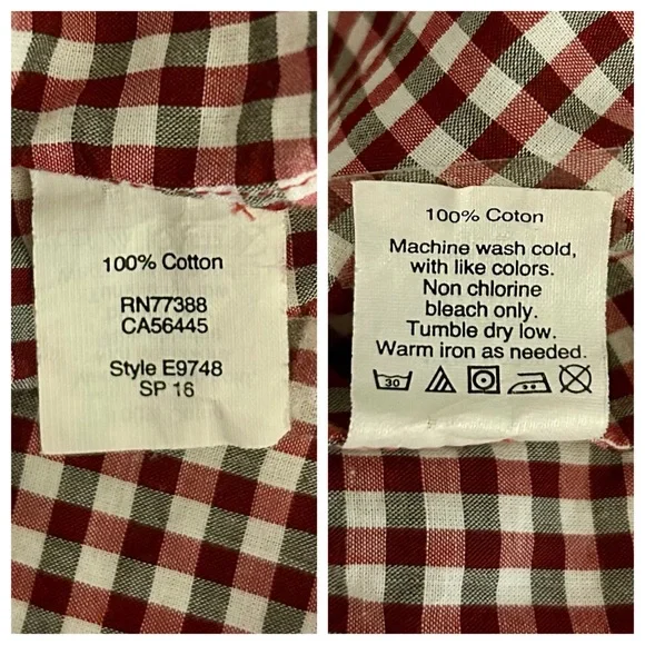 Madewell Bellshift Red White Gingham Check Sleeveless Top. Size XL. - Picture 10 of 14